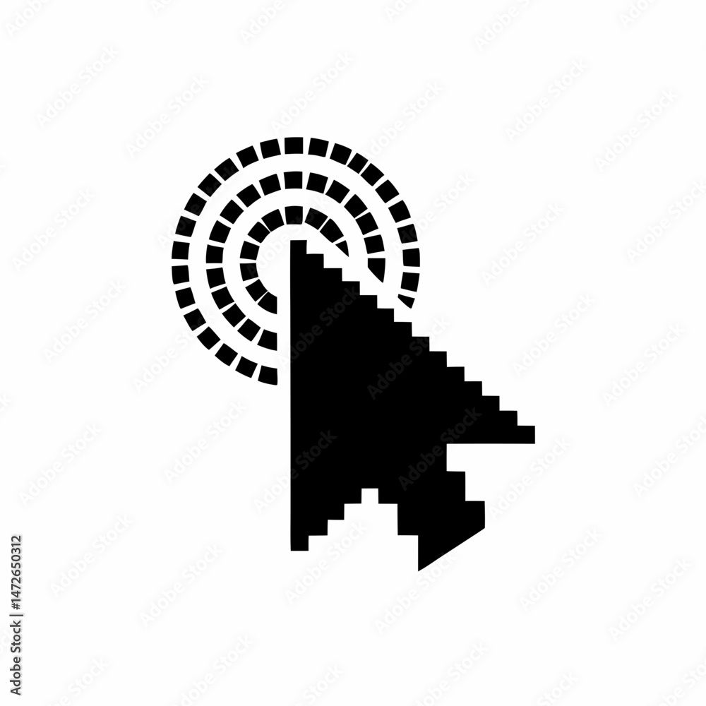 Fototapeta premium creative details Pixel mouse click cursor icon Vector Illustration