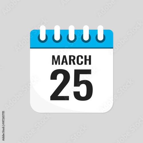 Icon page calendar day - 25 March