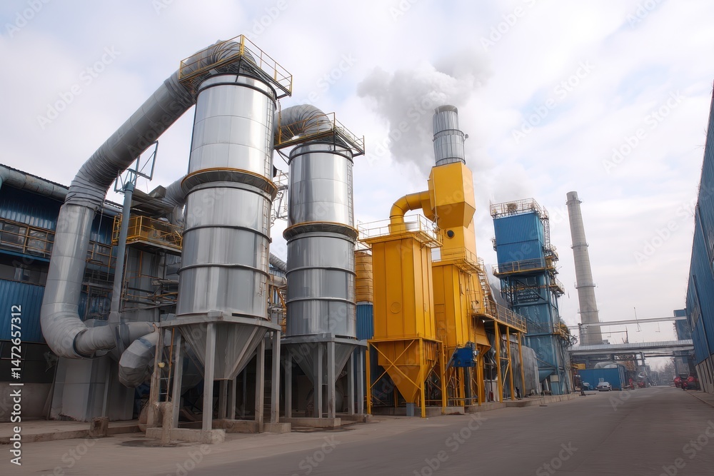 Obraz premium Efficient Dust Collector: Advanced Air Bag Filter System for Cleaner Industrial Processes