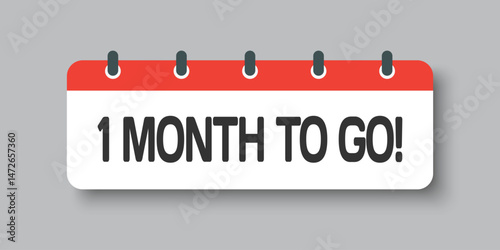 Countdown weekly calendar icon - 1 month to go
