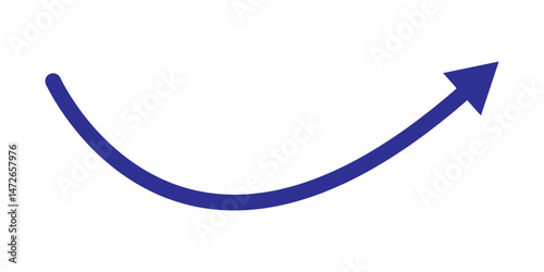 Curved arrow icon vector. Curved arrow. Blue curved arrow icon. Curved arrows set with directional icons. Arrow illustration pointing up. Black arrow graph chart moving up png file type