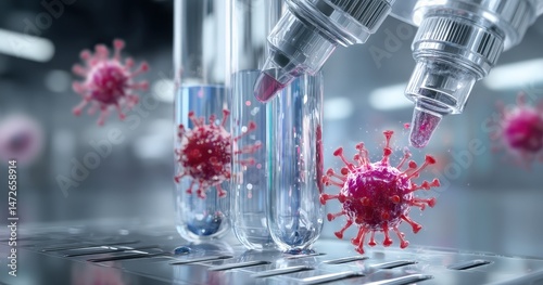 Wallpaper Mural Laboratory study of viruses in test tubes. Torontodigital.ca