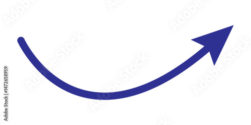 Curved arrow icon vector. Curved arrow. Blue curved arrow icon. Curved arrows set with directional icons. Arrow illustration pointing up. Black arrow graph chart moving up png file type