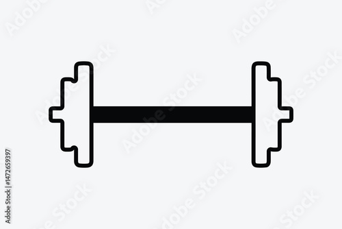 black dumbbell icon silhouette for fitness Club Service