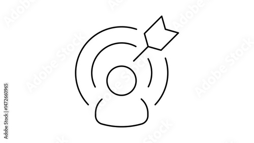 Animated Target Success Icon | Personal Goal Achievement Symbol