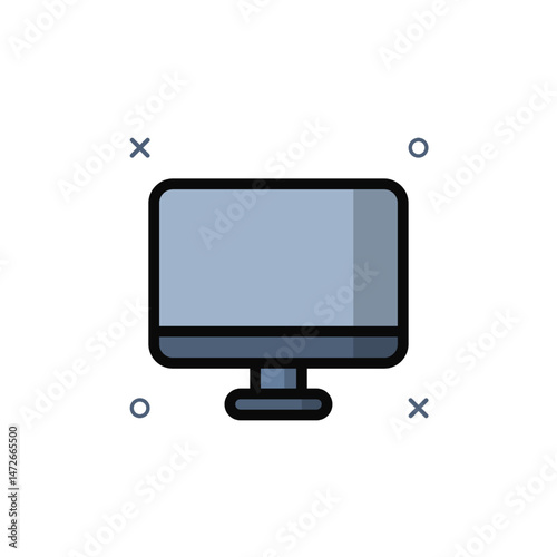 Monitor icon illustration. Led monitor icon.