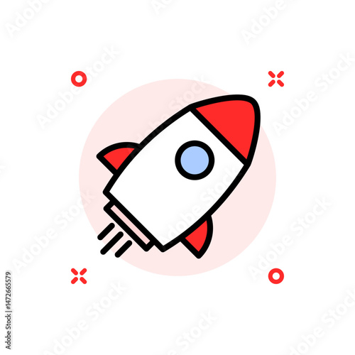 Rocket icon illustration. 
