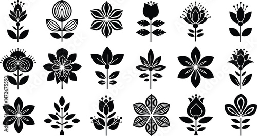 Set of Celtic outline knots ornament, Medieval viking tattoo shape vector, infinite weaving pattern, Collection of various form, stickers assets, abstract geometric graphic elements