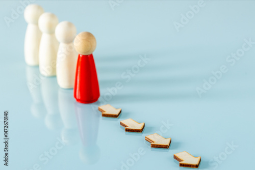 Wallpaper Mural A leader leads a team to a goal. The path to success. Business concept. copy space Torontodigital.ca