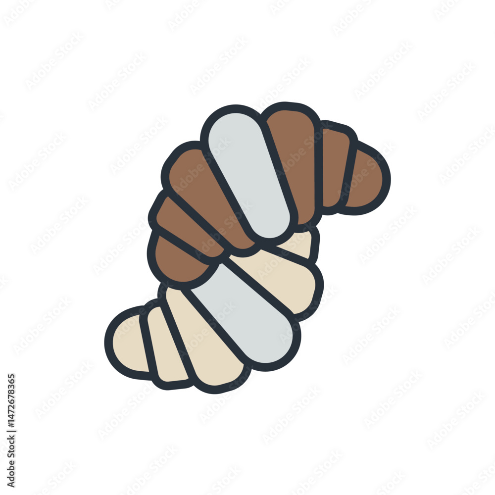 croissant icons isolated on White Background. Flat style design croissant icons isolated on White Background. Flat style design