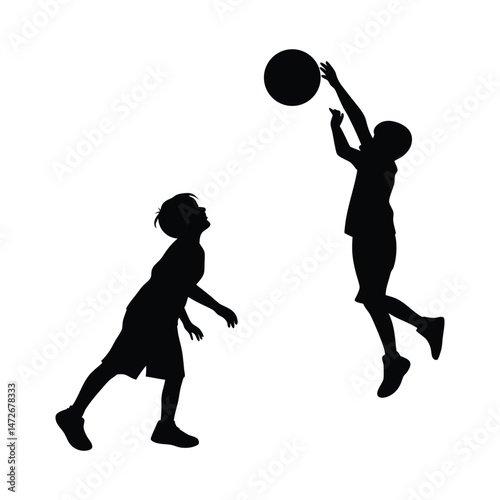 toe boy sport  silhouette illustration on white background 