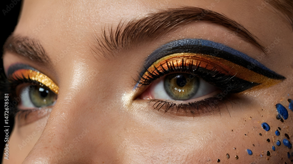 Fototapeta premium colorful maceup in beautiful women