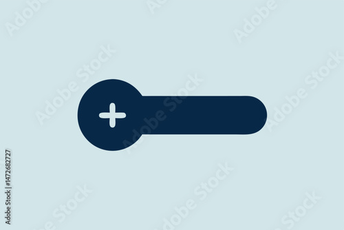 Minimalist plus sign and slider icon representing addition and progress concepts