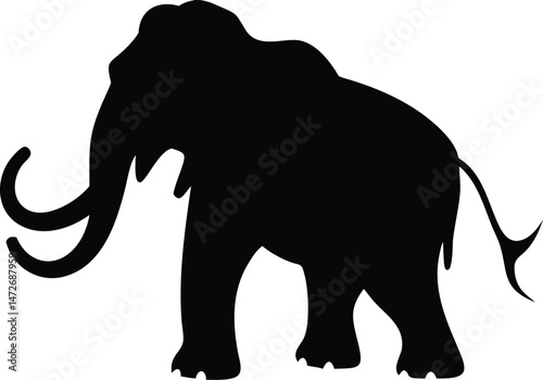 Mammoth in Icy Landscape Silhouette – Prehistoric Wilderness Art