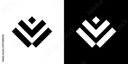 Abstract flower vector logo design geometric