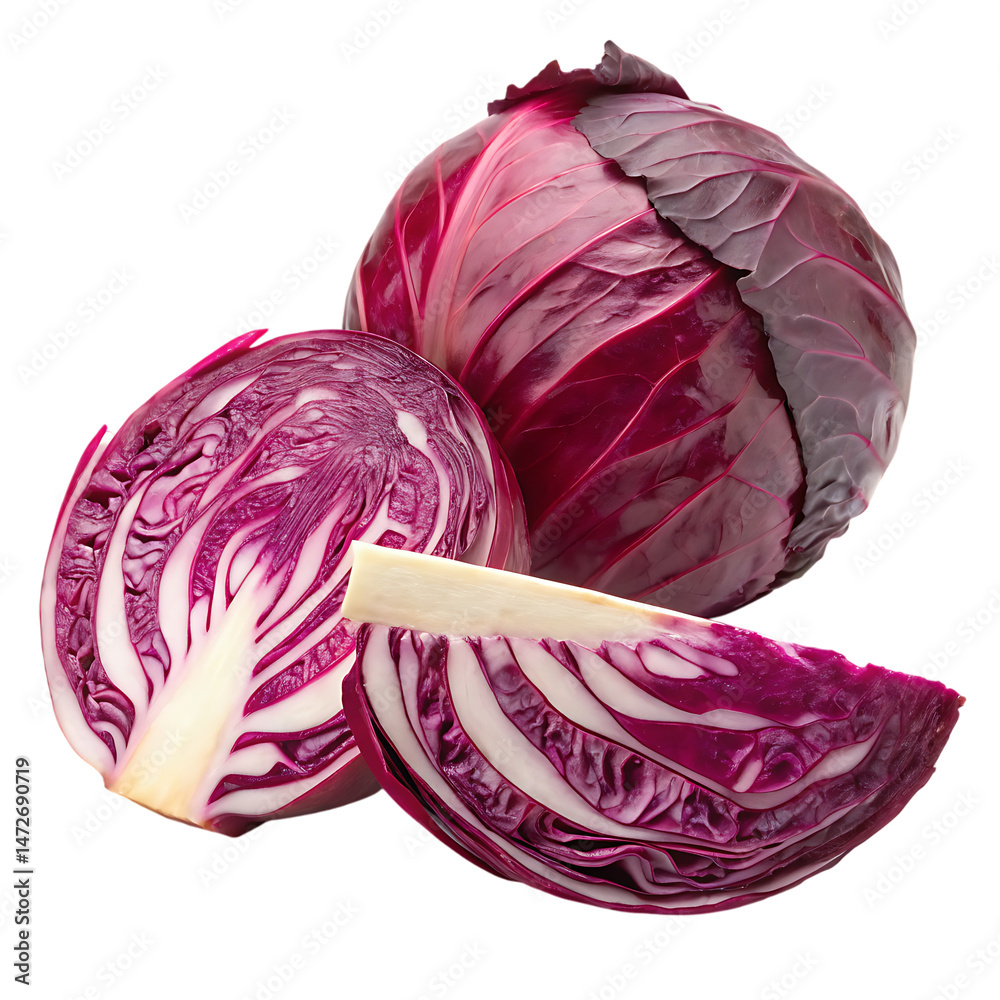 Fototapeta premium red cabbage isolated on white background
