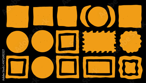 Hand-Drawn Wobbly Line Frames � Cute Torn Paper Shapes & Scallop Edge Stickers