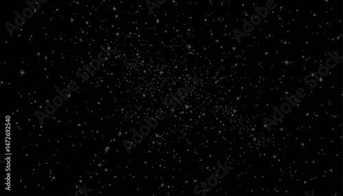 Starry Night Sky Vector � Milky Way Texture with Planets & Grungy Snowfall Effect