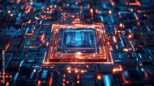 Futuristic Artificial Intelligence Chip Processing