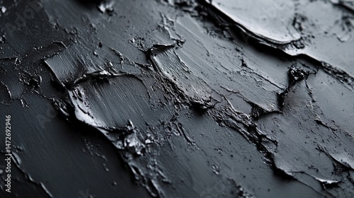 Dark, textured surface with brushstrokes photo