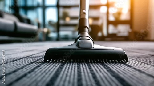 Wallpaper Mural A close-up shot of a powerful vacuum cleaner gliding over a plush carpet, with dust and debris disappearing instantly, symbolizing deep cleaning efficiency. Torontodigital.ca