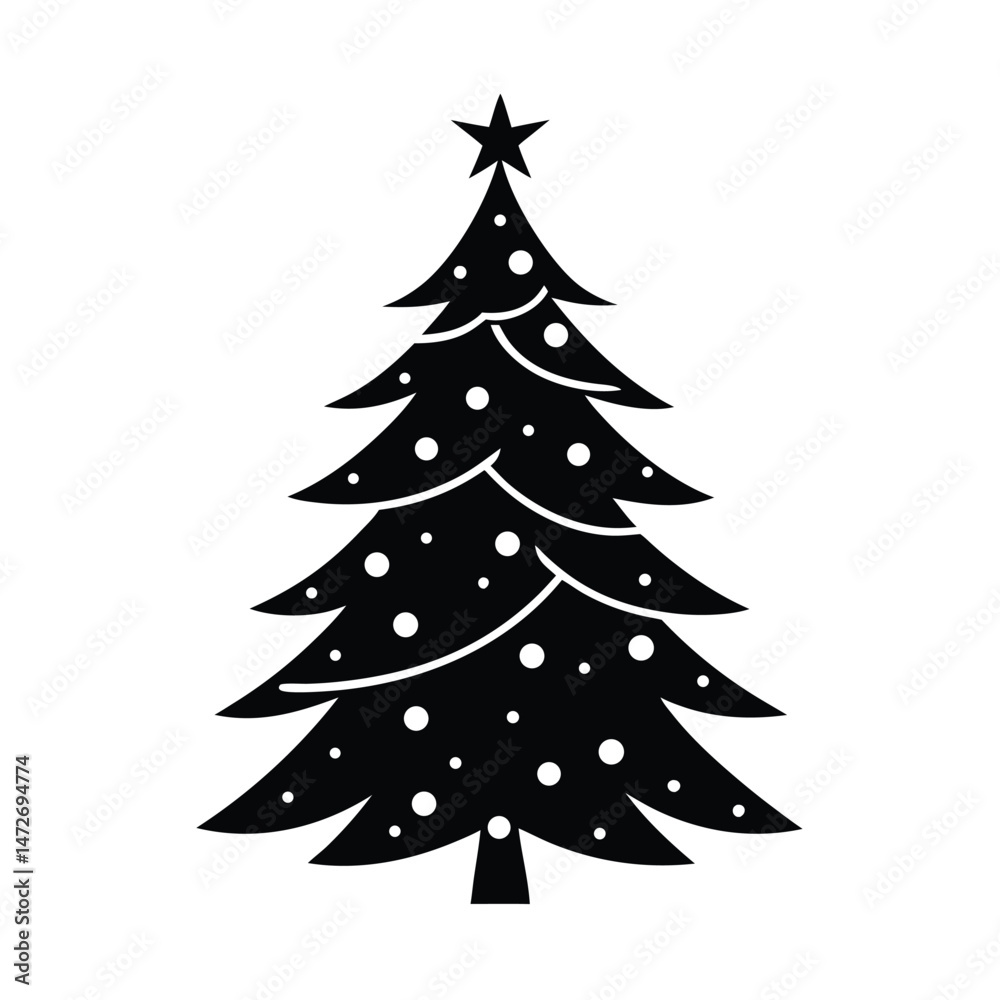 christmas tree silhouette vector illustration christmas tree silhouette vector illustration