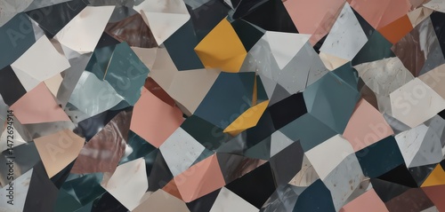 Abstract geometric collage template with image placeholders , artistic, color, print