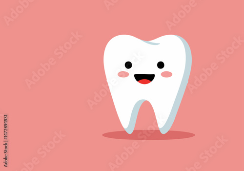 A cute, cartoon tooth illustration with a heart and text: "I Love My Dentist Day!"  Bright, cheerful design suitable for dental promotions and educational materials. Clean, modern style.