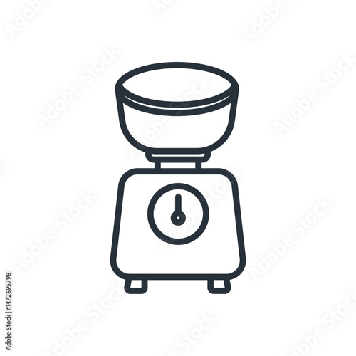 kitchen scale icons isolated on White Background. Flat style design