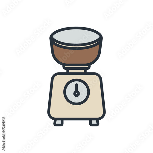kitchen scale icons isolated on White Background. Flat style design