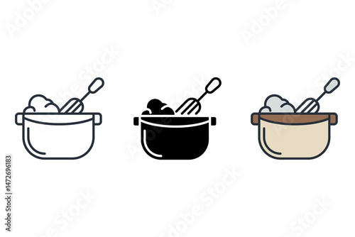 dough shaker icons isolated on White Background. Flat style design