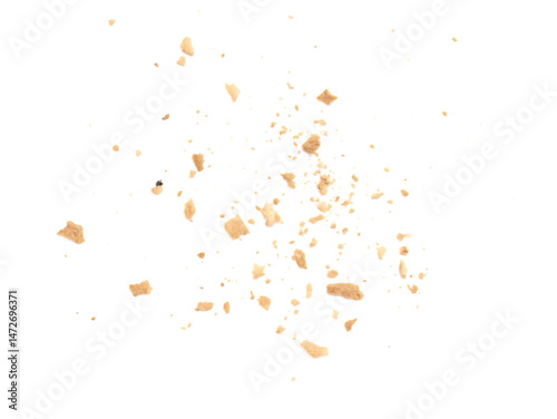 Crumbled Cookie Pieces Exploding on Black Background Food Photography