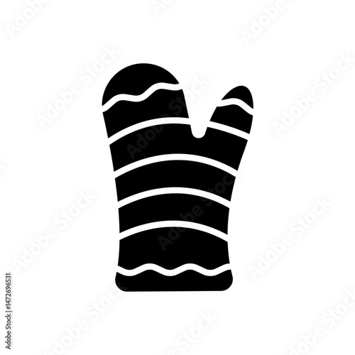 kitchen gloves icons isolated on White Background. Flat style design