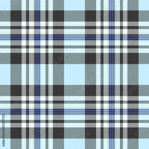Classic plaid pattern with light blue and charcoal. Versatile design for backgrounds, textiles, fashion, and graphic design. A timeless elegant backdrop.