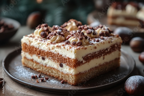 Wallpaper Mural Cake on plate with nuts. Torontodigital.ca