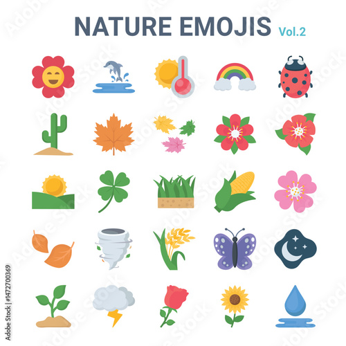 Nature vector line icon set for commercial use.