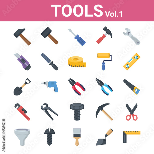 Tools icons that are suitable for any project. And change your next projects with minimalist icon design, perfect for websites, mobile apps, books, social media, infographics, flyers, print, banners, 
