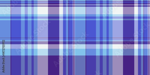 Luxurious tartan plaid pattern, nice seamless background textile. Warp vector check texture fabric in blue and indigo colors.