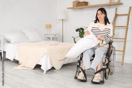 Beautiful young woman in wh...