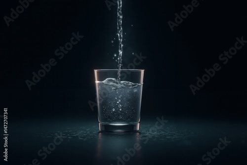A glass of water being poured into it