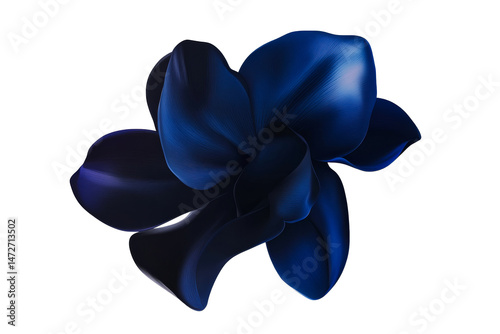 Elegant dark blue flower with a transparent background