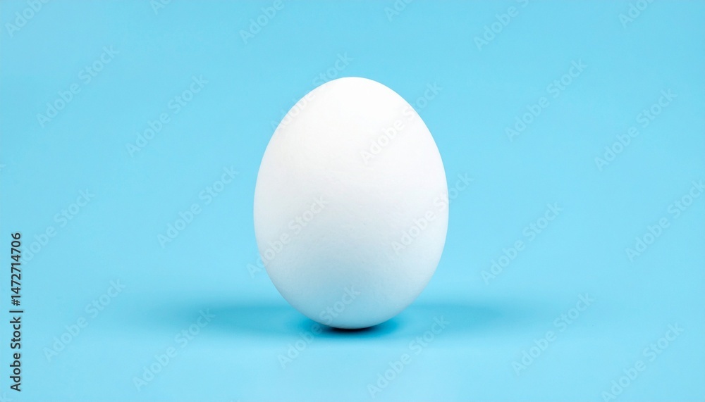 white egg on blue background white egg on blue background