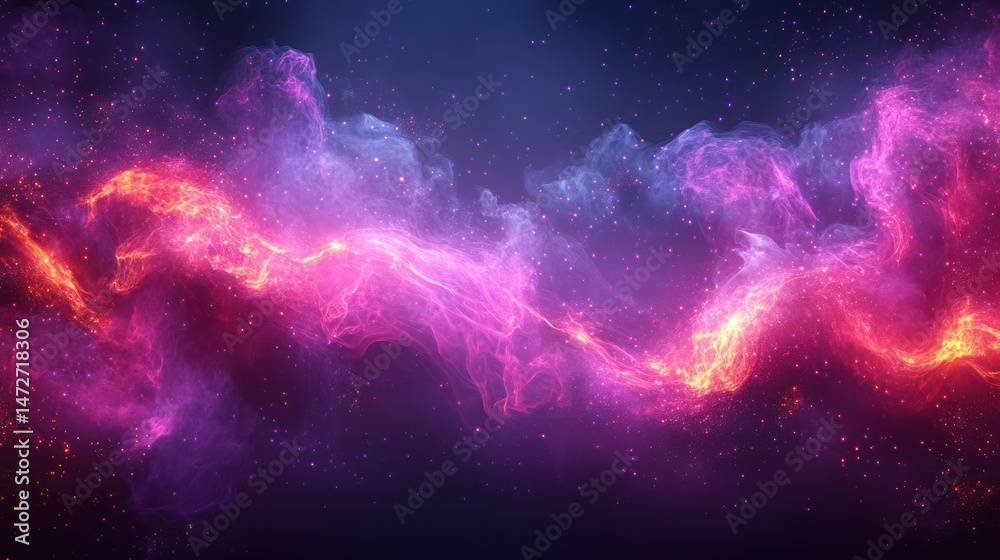 Fototapeta premium Cosmic Nebula Swirling, Galaxy Background, Digital Art, Abstract Design