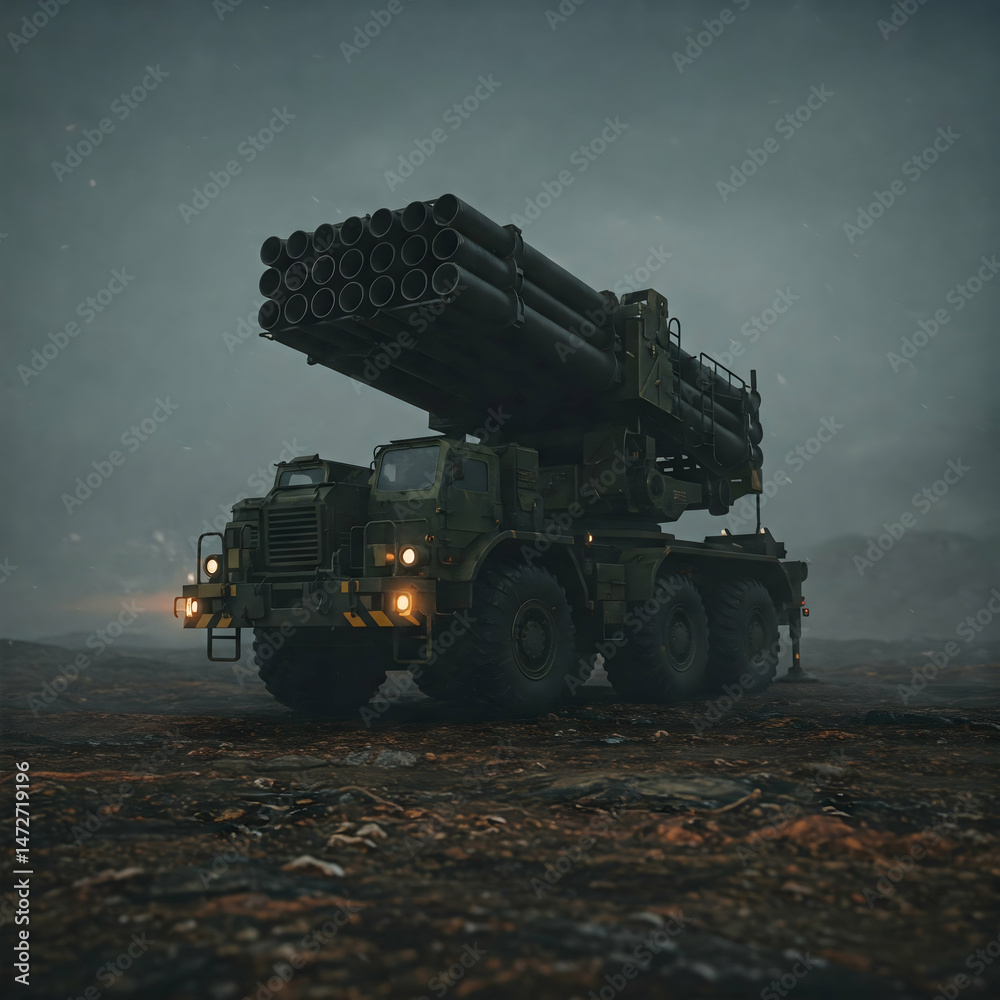 Fototapeta premium Barrage of Fire: The Missile Launch