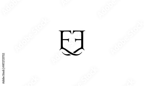 EE initial letter, monogram logo