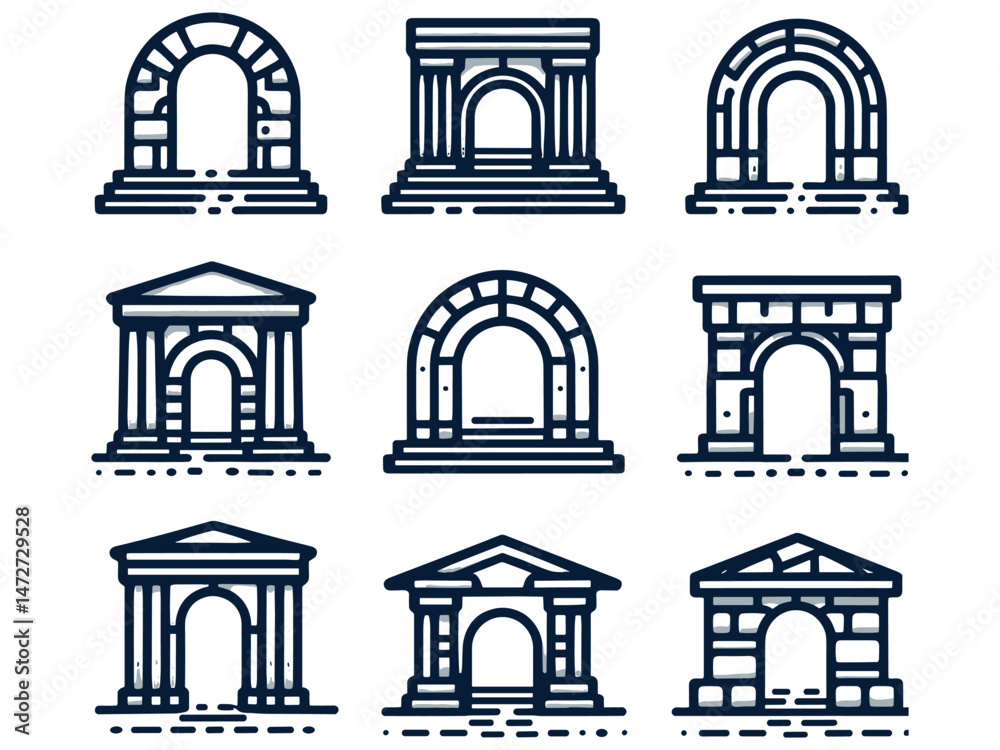 Obraz premium Archs Vector Icon Pack 