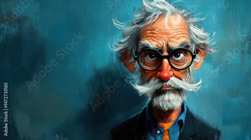 Portrait of a thoughtful, elderly man with a distinguished appearance