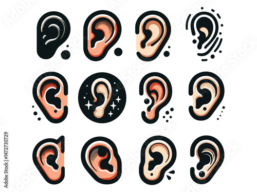 Ears Vector Icon Pack 