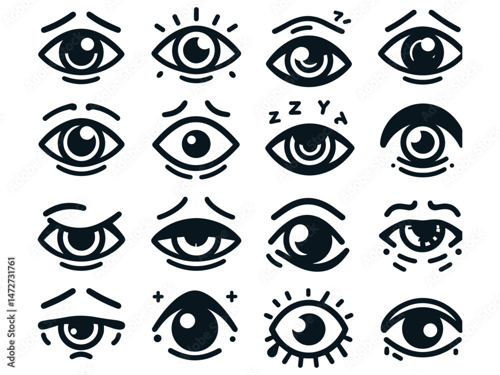 Fototapeta premium Eyes Vector Icon Pack 