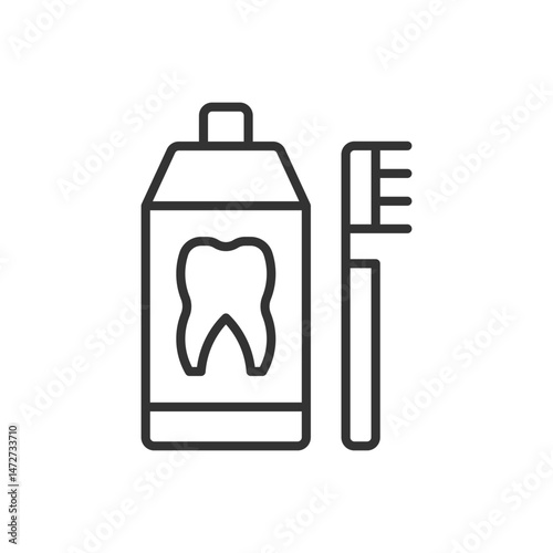 Toothpaste and Toothbrush Icon